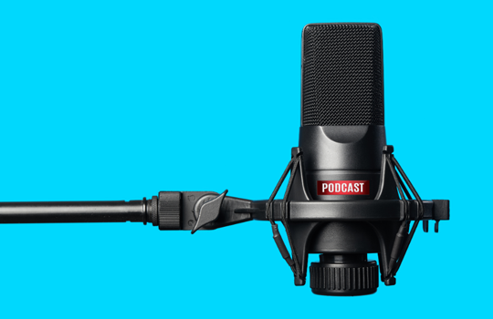 Image of a podcast microphone