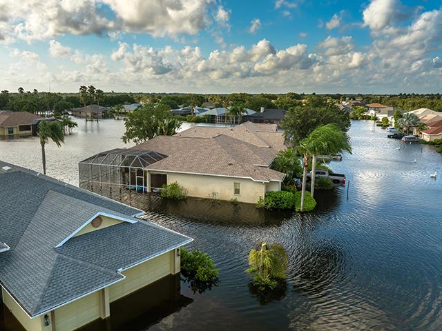 Home flooded with water