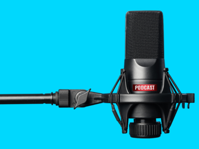Image of a podcast microphone